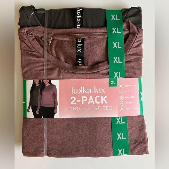 NWT Lukka Lux Ladies Long Sleeve Active Tee 2 Pack - Picture 2 of 4